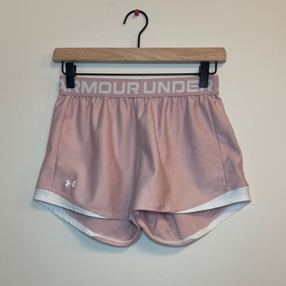 Under Armour Women's Play Up 2.0 Athletic Shorts Pink Size S - Picture 2 of 6